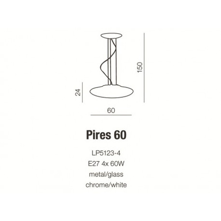 Lampa wisząca PIRES 60 (LP5123-4) - Azzardo - żyrandol