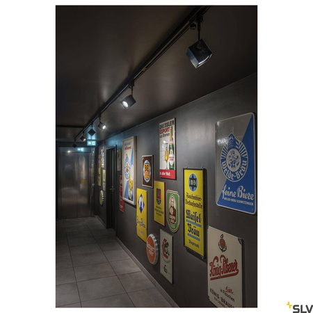 ALTRA DICE, spot do systemu 3-fazowej szyny wysokonapięciowej, QPAR51, kwadratowy, kolor czarny, maks. 50W, z adapterem 3-fazowym (152320) - SLV