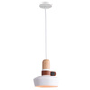 PENDANT LIGHT 1XE27 WHITE WOOD LEATHER (1992 Zambelis) - Zambelis