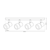  Lampa sufitowa Cino Spot 4 biała (ML9950) - Milagro