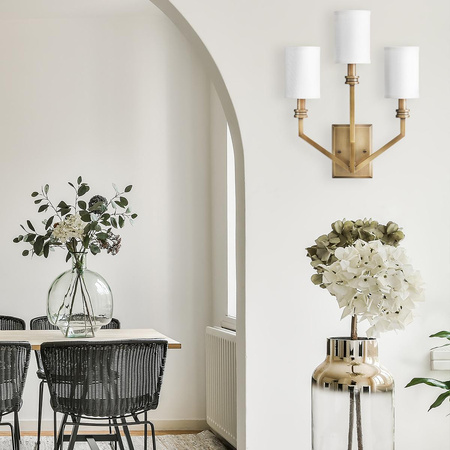 Kinkiet Moore - 3 źródła światła - Klasyczny mosiądz (HK-MOORE-WB3-HB) - Elstead Lighting