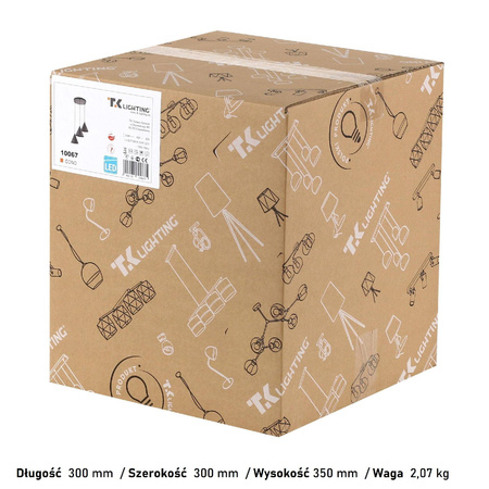 CONO BLACK LAMPA WISZĄCA 3 KOŁO S (10067) - TK Lighting