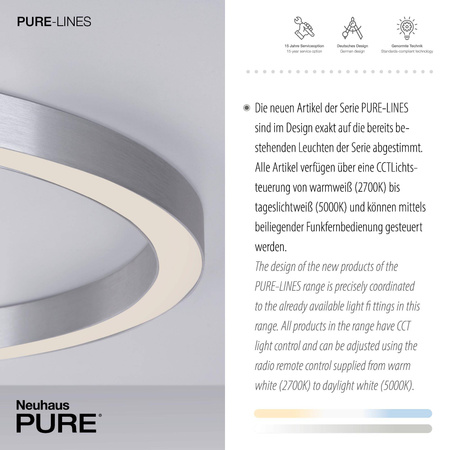 Lampa sufitowa PURE-LINES, ALUMINIUM (6306-95) - Paul Neuhaus