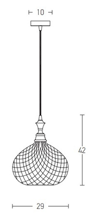 PENDANT LIGHT 1XE27 GLASS SMOKE GRAY (1985 Zambelis) - Zambelis