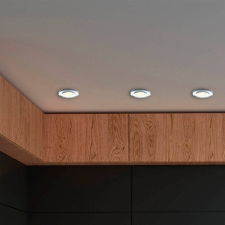 Oczko sufitowe szklane OKRĄGŁE. Kolor: SREBRNY (EKOS204) - Eko-Light