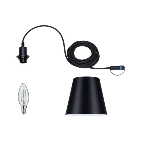 Lampa wisząca KOFIA Plug & Shine 2W 3000K IP44 E14 24V antracyt (PL93104) - PAULMANN