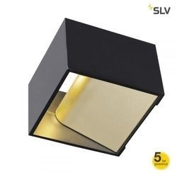 LOGS IN LED ścienna, czarna/mosiądz, 2000K0K Dim to Warm