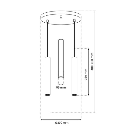 Lampa wisząca HUDSON BLACK 3xGU10 (MLP8793) - Milagro