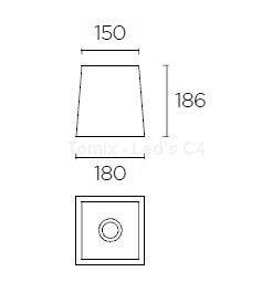 Abażur kwadrat S 180mm piaskowy (PAN-179-14) - Leds-C4