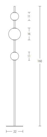 LED FLOOR LIGHT 12W 3000K GLASS &METAL WHITE+BLACK (20135 Zambelis) - Zambelis