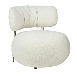 Fotel LOW TEDDY biały - stal (KH1301100130) - King Home
