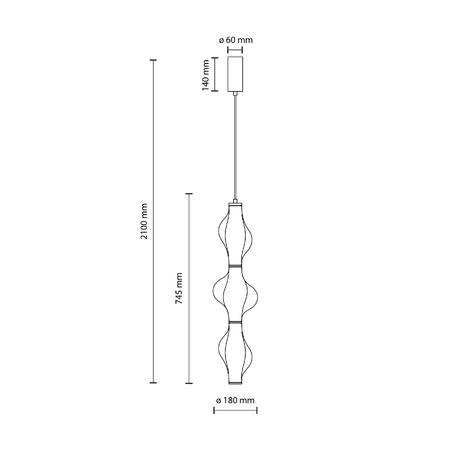 ELVA BRASS LAMPA WISZĄCA LED 22W (18214) - TK Lighting