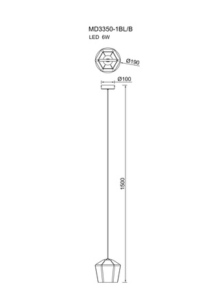 COLORE LAMPA WISZĄCA NIEBIESKA/BLUE (MD3350-1BL/B) - Zuma Line