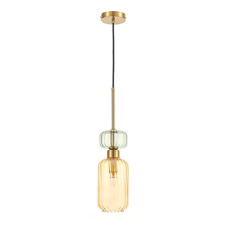 Szklana lampa wisząca MOLLY AMBER 1xE14 (ML1823) - Milagro