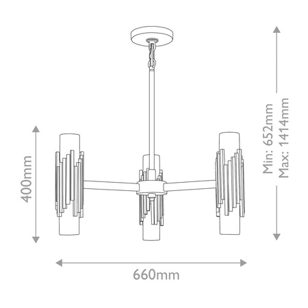 Żyrandol Marvele - 6 źródeł światła - Postarzany mosiądz (MARVELE6-AB-OPAL) - Elstead Lighting