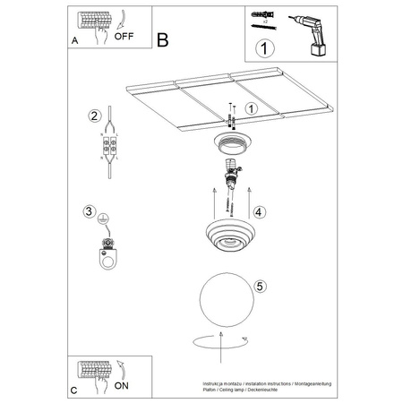 Plafon ZORI beżowy IP44 (SL.1897) - Sollux Lighting