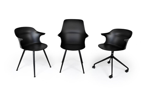 Krzesło BRAZO HIGH czarne  - polipropylen, metal (334-CPP3) - King Home