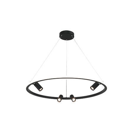 PENDANT LED LIGHT 39W + 4x5W 3000K ALUMINIUM -SILICON BLACK MATT (22013 Zambelis) - Zambelis