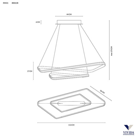 Lampa Wisząca RINGS Kol. Biały 3000K (0033.30 DIM W) - Vivida