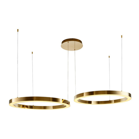 Lampa wisząca CIRCLE 80+80 LED złoty połysk na 1 podsufitce (DN924-80+80 gold) - Step into Design