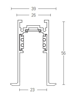 MAGNETIC RECESSED TRACK 2M WHITE (2084W-2 Zambelis) - Zambelis