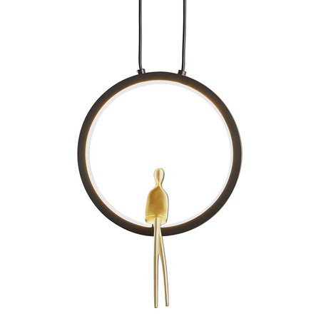 Lampa wisząca AMICI led czarno złota 27 cm (ST-D7774 black) - Step into Design