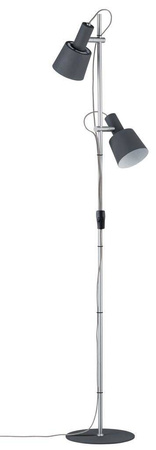 Neordic Haldar Lampa podłogowa max. 2x20W E14 230V ciemnoSzary/Chrom Metal (PL79690) - PAULMANN