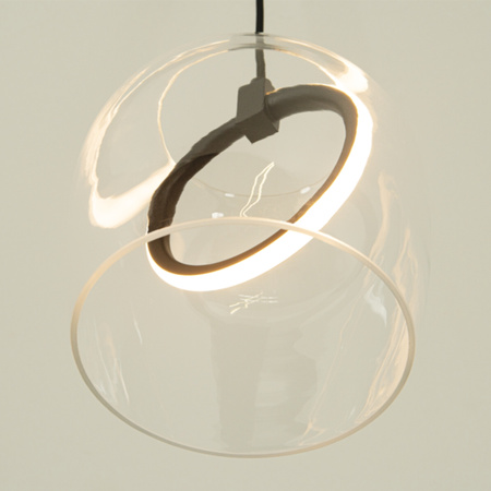 PENDANT LED LIGHT 6W 3000K METAL-SILICON-GLASS,BLACK-CLEAR GLASS (23080 Zambelis) - Zambelis
