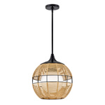 Mała lampa wisząca na taras Maddox karmelowy beż (QN-MADDOX-P-S-BK-CAM) - Quintiesse