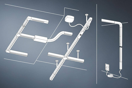 URail LED łącznik L 1x5,3W czarny mat 230V metal ściemn 2700K (PL96997) - PAULMANN