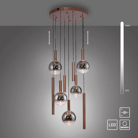 BOWL LAMPA WISZĄCA BRĄZOWA (2287-23) - Paul Neuhaus