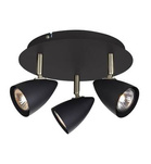 CIRO Plafon 3L Czarny/Stal
