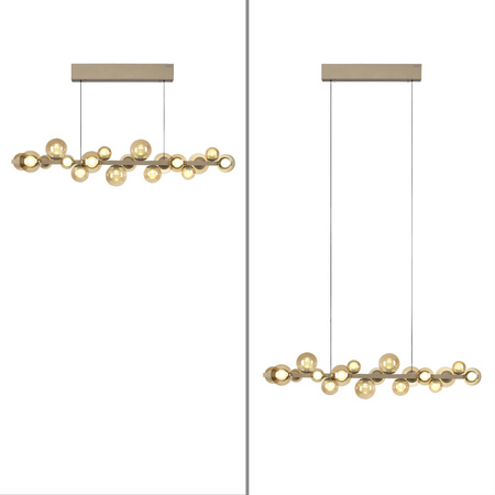 Lampa wisząca z płynną regulacją wysokości PURE E-POPUP 120cm BRĄZOWY (2557-97) - Paul Neuhaus