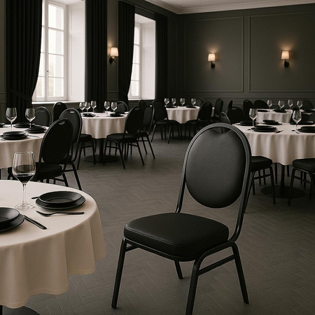 Krzesło bankietowe / konferencyjne HEBE   czarne (KH1501100312) - King Home