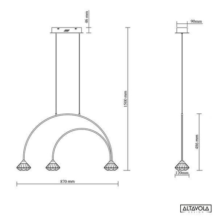 Lampa wisząca TIFFANY No. 3 CL1 Altavola Design (LA059/CL1_black) - ALTAVOLA DESIGN