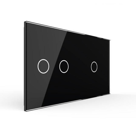 Podwójny panel szklany w kolorze Czarnym (7012-62) LIVOLO