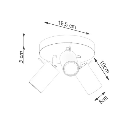 Plafon RING 3P ochra czerwona (SL.1509) - Sollux Lighting