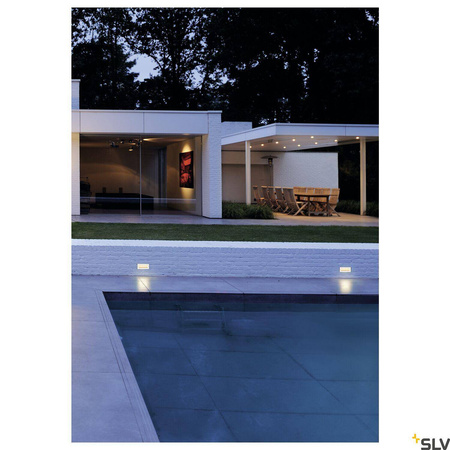 BRICK, lampa ścienna wpuszczana outdoor, LED, 3000K, stal nierdzewna, 230V, IP67, 850lm, 10W (233660) - SLV