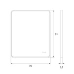 MAXLIGHT W0384 MIRROR PROSTOKĄT 76x91cm CZARNE LUSTRO PODŚWIETLANE