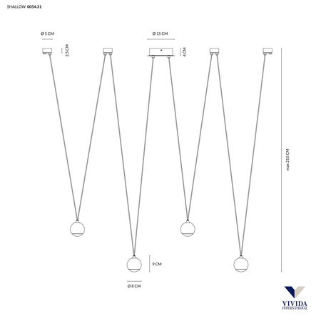 Lampa Wisząca SHALLOW 4 (0054.31.NE) - Vivida