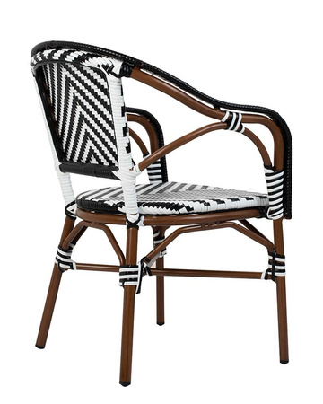 Krzesło ogrodowe CAFE AZURE biały / czarny (KH1501100287) - King Home