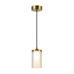 PENDANT LED LIGHT 9W 3000K METAL-GLASS GOLD (23018 Zambelis) - Zambelis