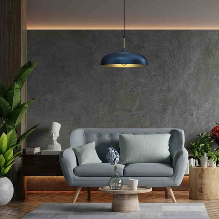 Lampa wisząca LINCOLN BLUE/GOLD 1xE27 45cm (MLP7901) - Milagro