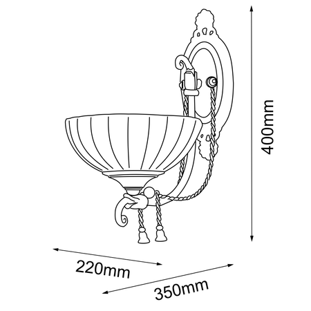 Kinkiet Granada - Patyna połysk (400 mm)   (8307) - Amplex