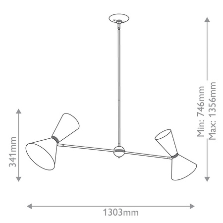 Lampa wyspowa Phix - 4 źródła światła - Szampański brąz (KL-PHIX-2-LINEAR-CBB) - Elstead Lighting