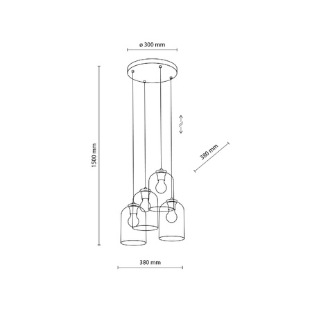 MOLLY LAMPA WISZĄCA 4 KOŁO (10301) - TK Lighting