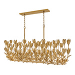 Lampa wyspowa Flora - 10 źródeł światła - Oksydowane złoto (QN-FLORA10-GD) - Quintiesse