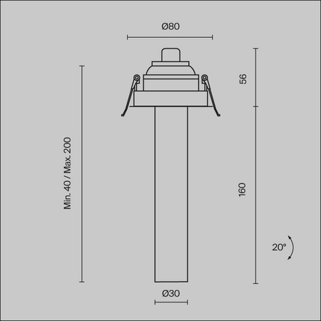 Lampa wpuszczana Focus T (C140RS-L200-7W3K-B) - Maytoni