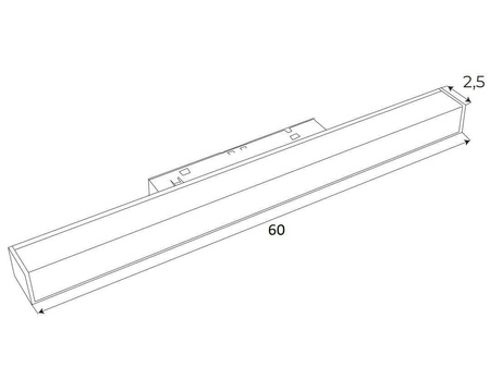 MAXLIGHT M0002N LAMPA MAGNETYCZNA LINIOWA CZARNA SYSTEM ON/OFF 18W 1126LM 3000K