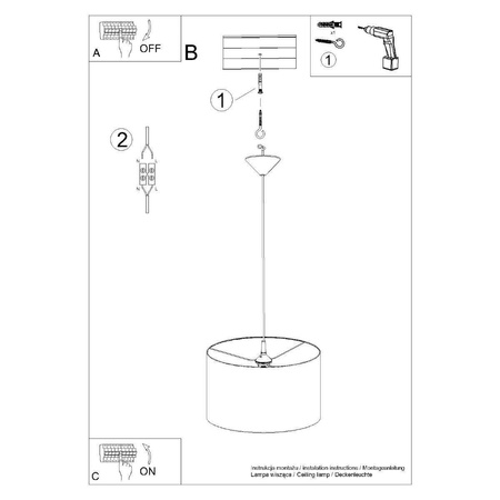 Lampa wisząca NOVA 40 biała (SL.1404) - Sollux Lighting